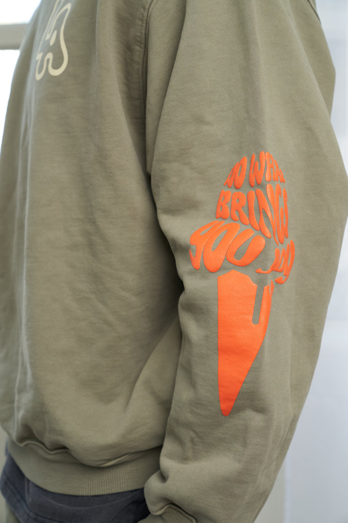 Good Vibes Olive Hoodie - Joy Dreamers