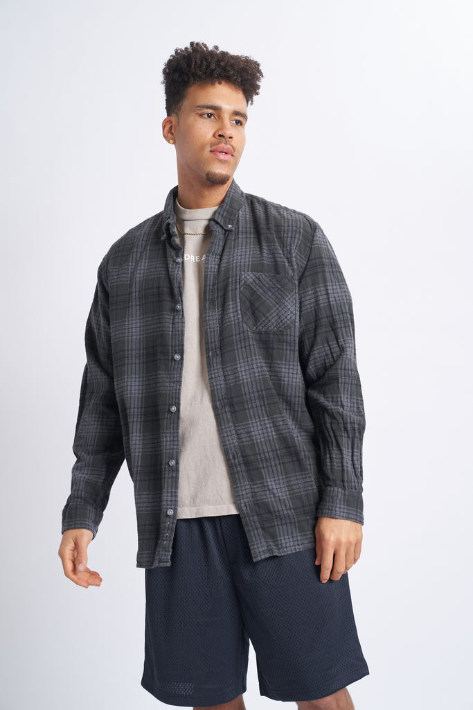 Vintage Joy Flannel - Green / Gray - Joy Dreamers