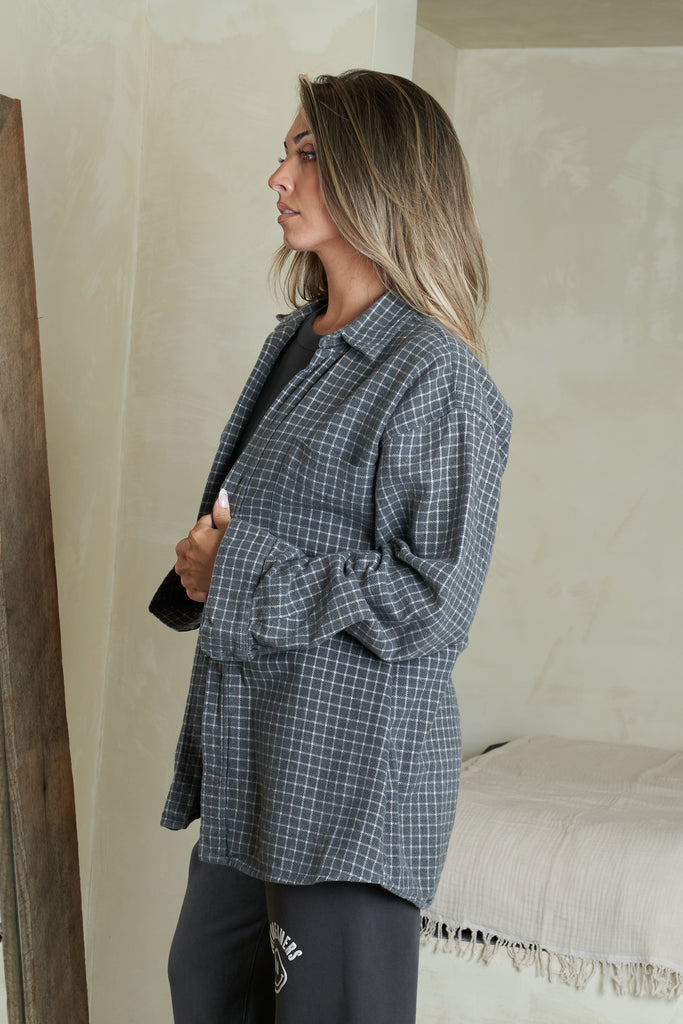 Vintage Joy Flannel -  Gray + White - Joy Dreamers