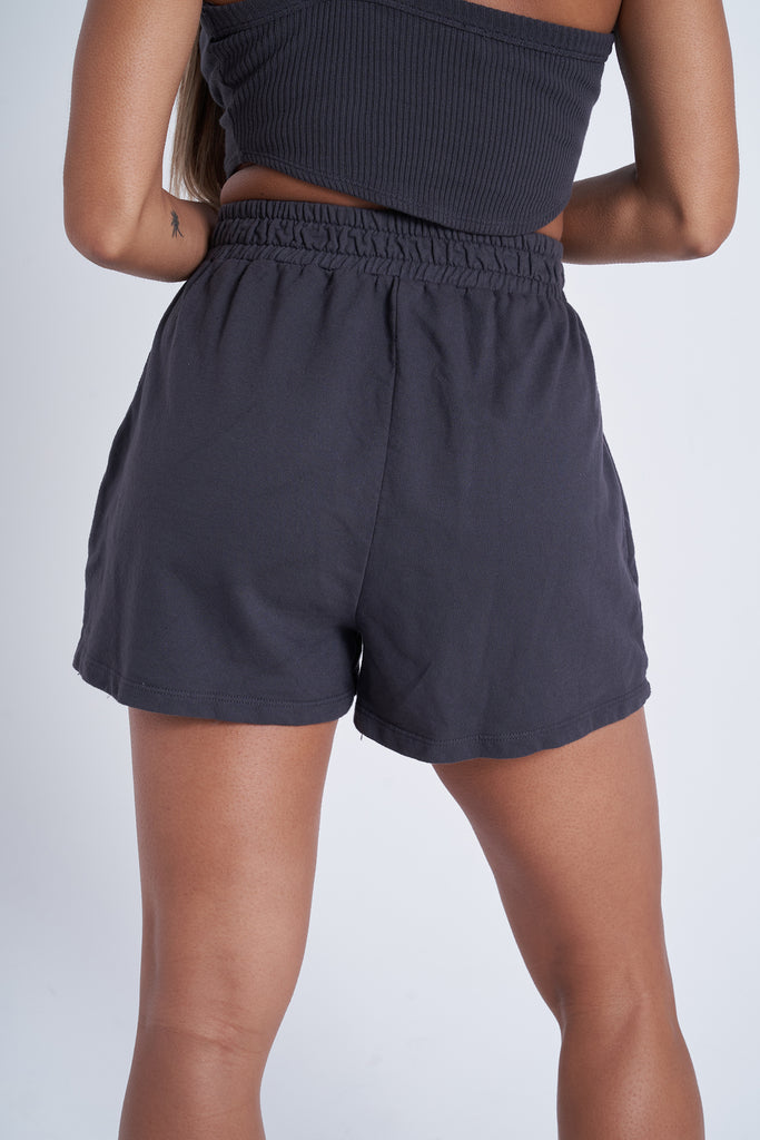 High-Waist Cozy Shorts - Black - Joy Dreamers