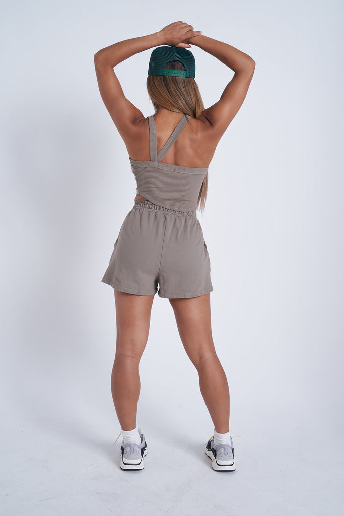 High-Waist Cozy Shorts - Moon Rock - Joy Dreamers